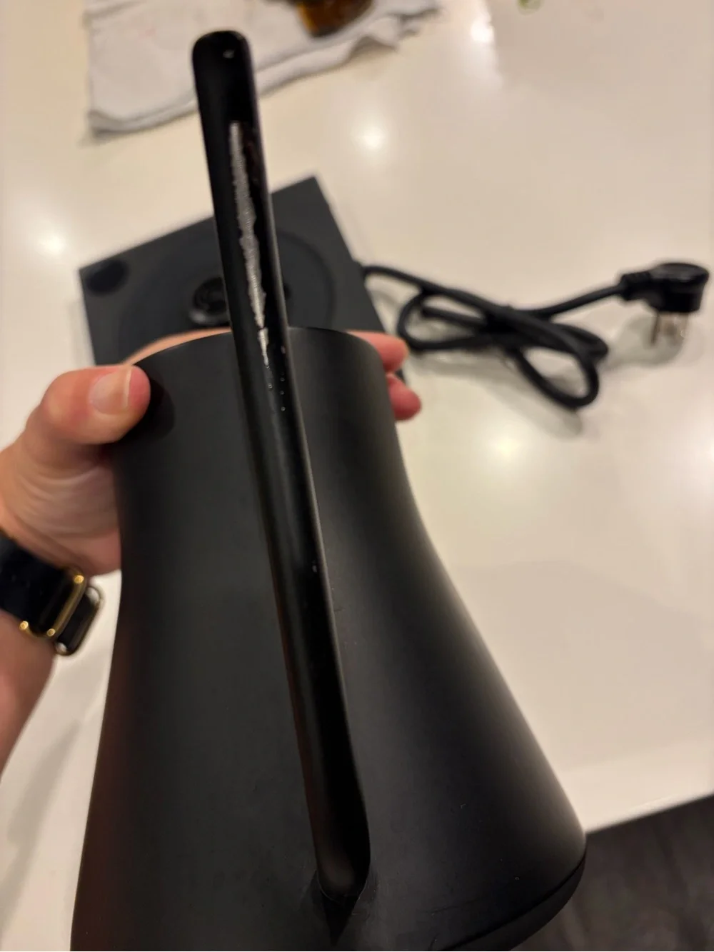 Fellow Matte Black Electric Gooseneck Kettle with Wood Handle